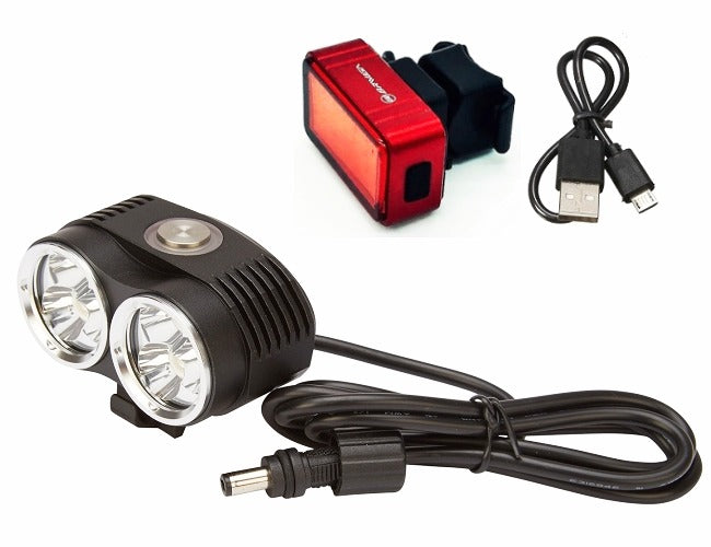 Ventoux High Power 4000 lumen LED forlygte + Square USB baglygte