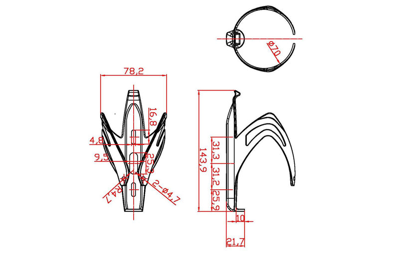 Ventoux carbon flaskeholder, W03