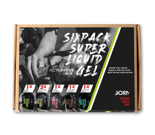BORN Sixpack Super Liquid Energygel, 6x55 ml. - testpakke