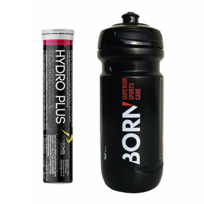 PurePower Hydro Plus drikketabletter (hindbær) + drikkeflaske