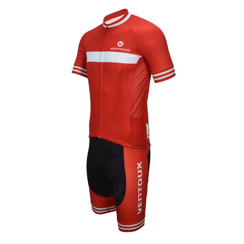 Ventoux Red & White Bibshorts, men