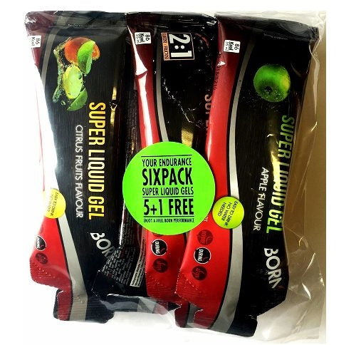 BORN Super Liquid Energygel, 6-pak (5+1)