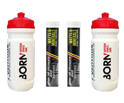 2 x 20 BORN Watt & Minerals + 2 x Drikkeflaske LEMON