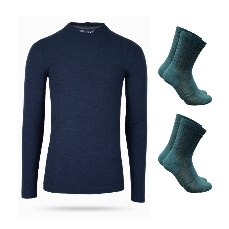 Ventoux Merino Base Layer svedundertrøje + 2 par Thermolite strømper