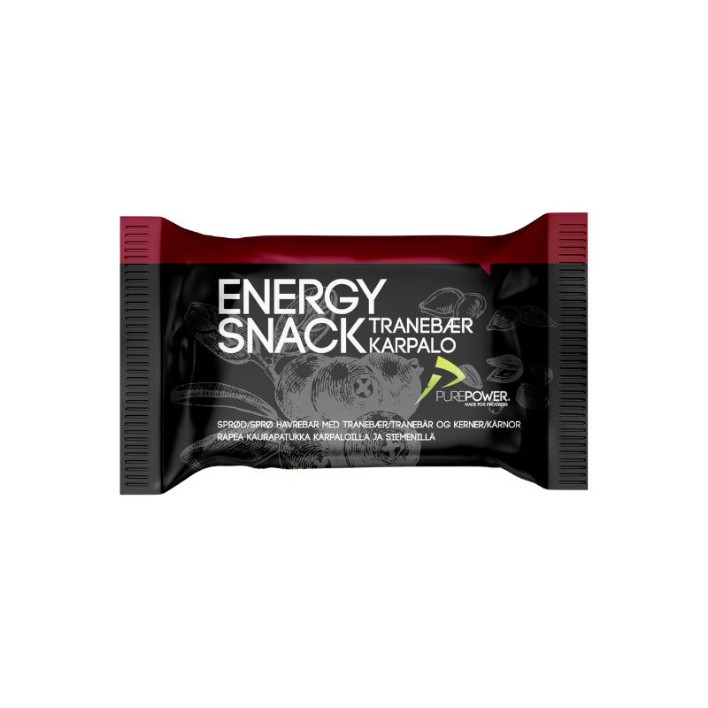 PurePower Energy Snack Bar, Tranebær, 60 gram
