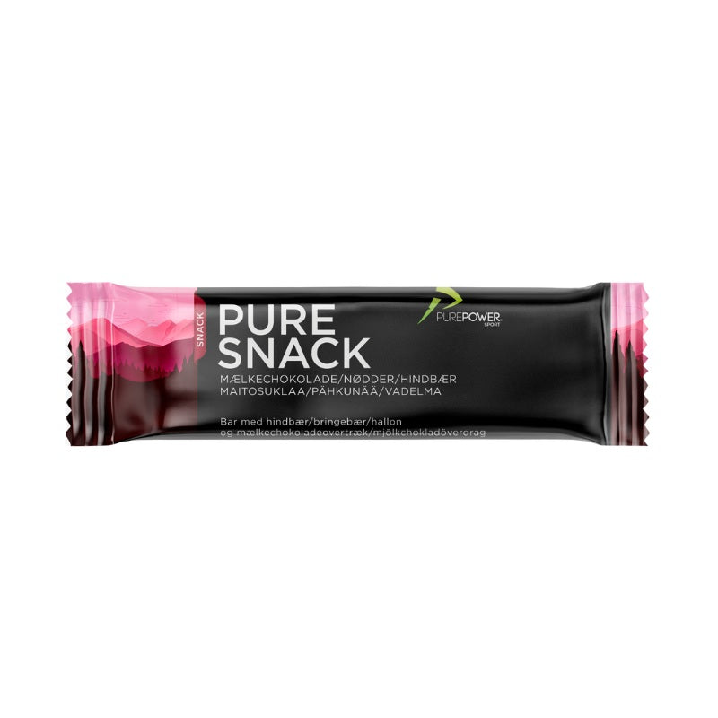 PurePower Energy Snack Bar, Hindbær, 40 gram