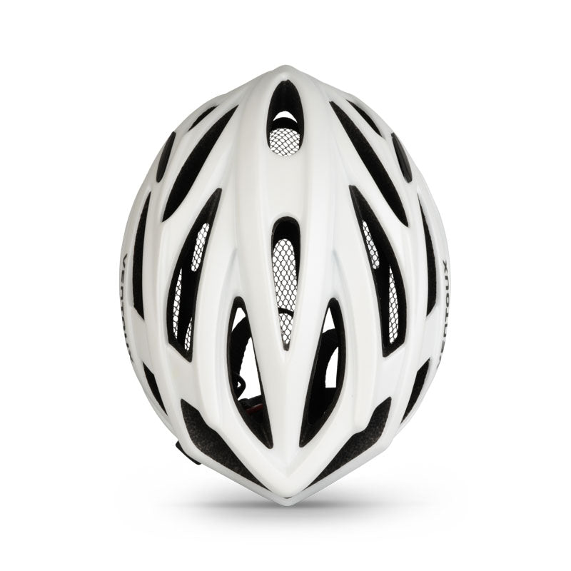 Ventoux Air cykelhjelm (mat hvid metal) + Titan cykelbrille (hvid/sort)