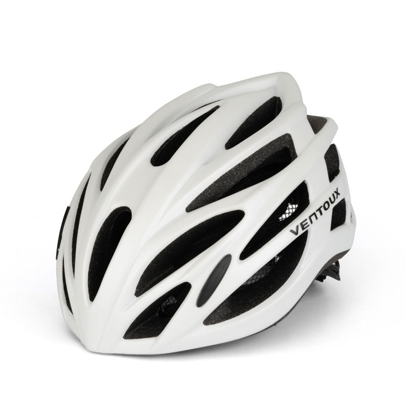 Ventoux Air cykelhjelm (mat hvid metal) + Titan cykelbrille (hvid/sort)