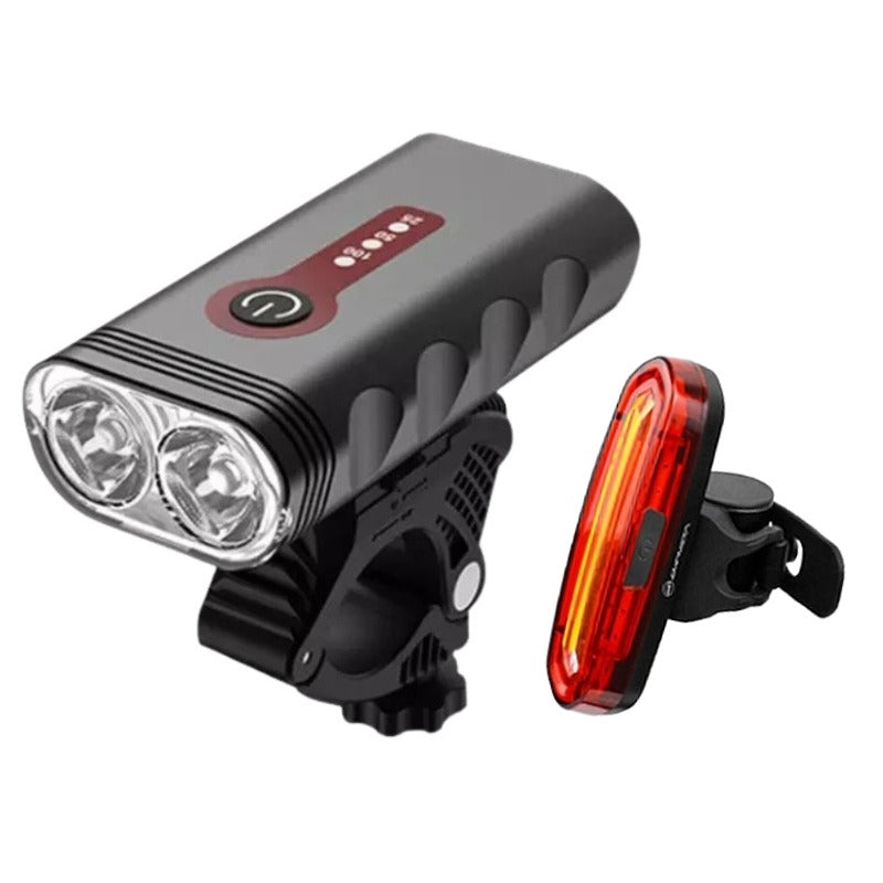 Ventoux USB Power Alu 1000 lumens forlygte + Firebird kombi baglygte