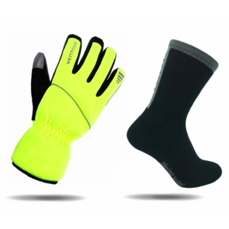 Ventoux Mistral Vinterhandske (neon) + Merino Socks