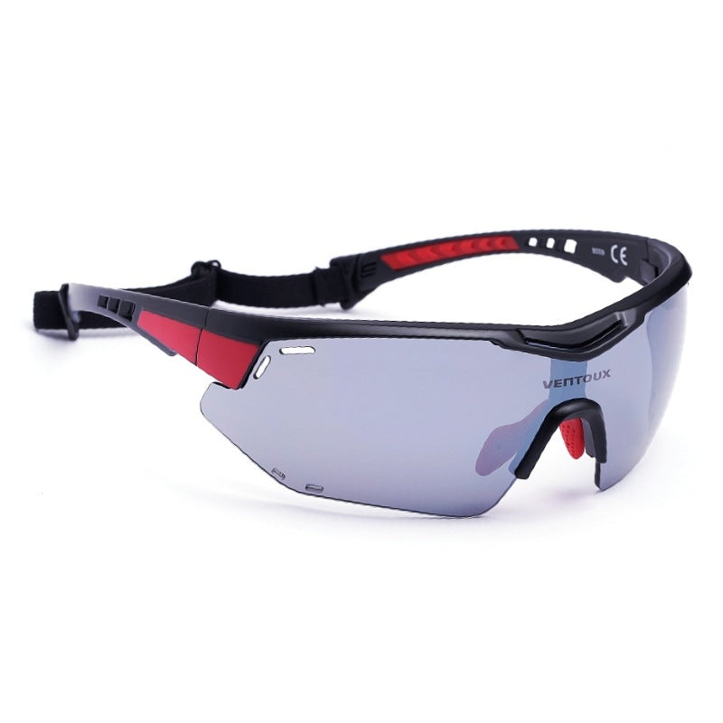 Ventoux Titan cykelbrille,  mat sort/rød