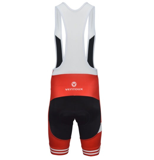 Ventoux Red & White Bibshorts, men