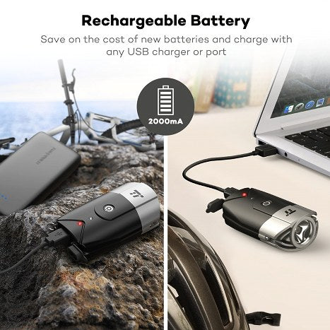 Ventoux USB forlygte 800 lumen + USB baglygte