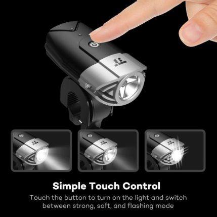 Ventoux USB forlygte 800 lumen + USB baglygte
